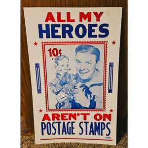 Vintage Poster Howdy Doody Stamp - All my Heroes aren't on Postage Stamps